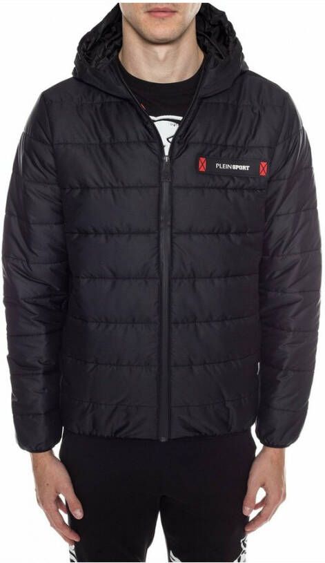 Plein Sport Gewatteerde Hoodie Zwart Heren