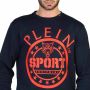 Plein Sport Blauwe Katoenen Trui Lange Mouwen Ronde Hals Print Logo Blauw Heren - Thumbnail 4
