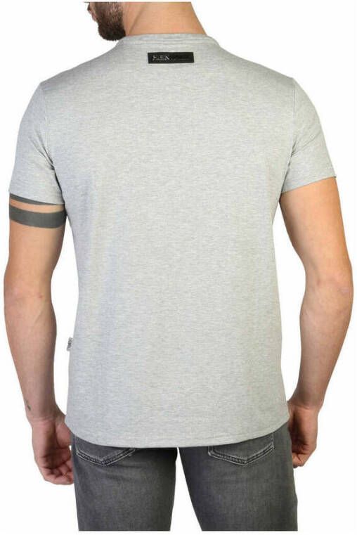 Plein Sport Korte Mouw T-Shirt Effen Kleur Stijlvol en Comfortabel Grijs Heren