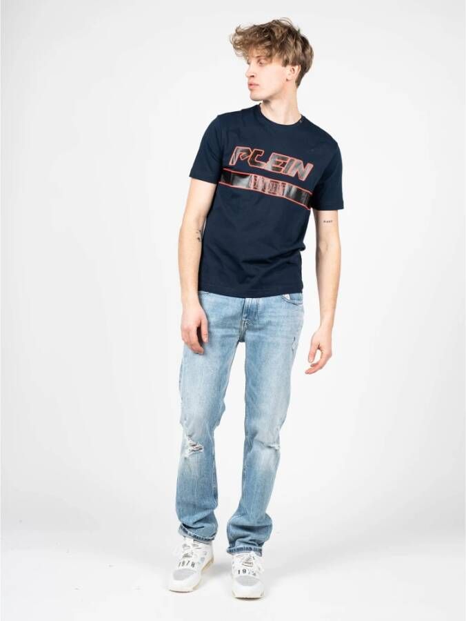 Plein Sport Simple Framelon T-shirt Blauw Heren