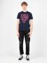 Plein Sport Blauwe Print Ronde Hals T-shirt Blauw Heren - Thumbnail 4