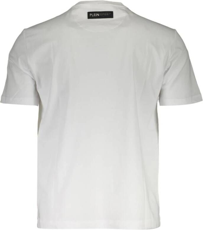 Plein Sport Wit Katoenen T-Shirt met Print Wit Heren