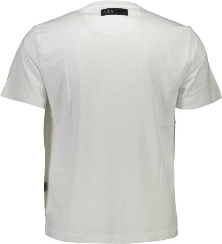 Plein Sport Wit Katoenen T-Shirt met Print Wit Heren