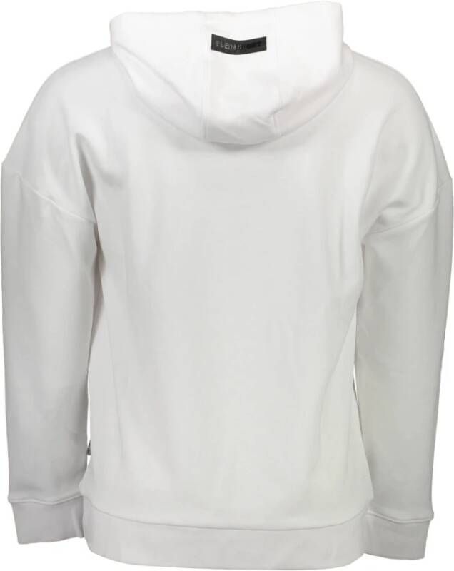 Plein Sport Witte Katoenen Sweater met Capuchon en Print Wit Heren