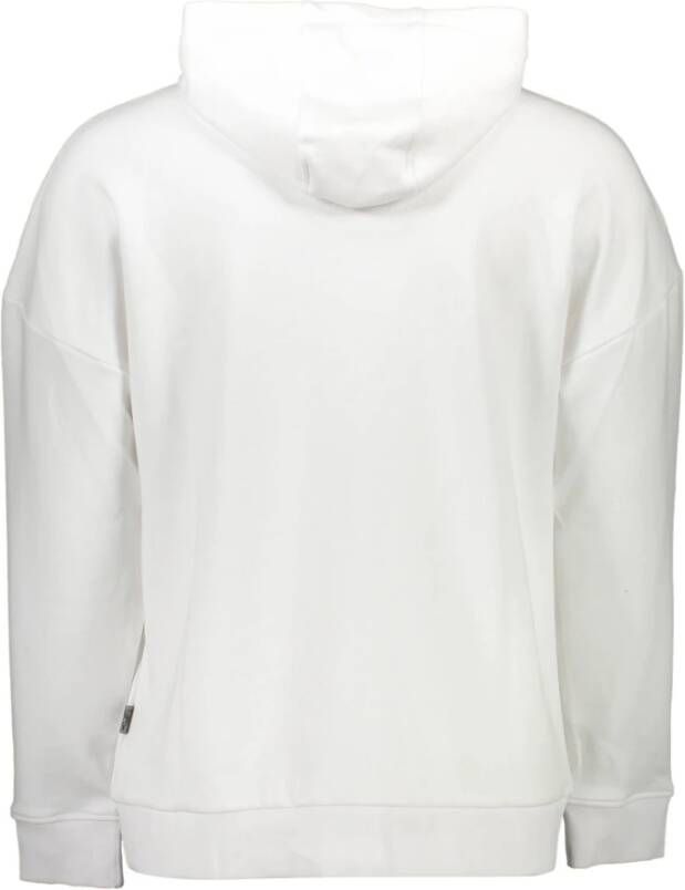 Plein Sport Witte Katoenen Sweater met Capuchon en Print Wit Heren