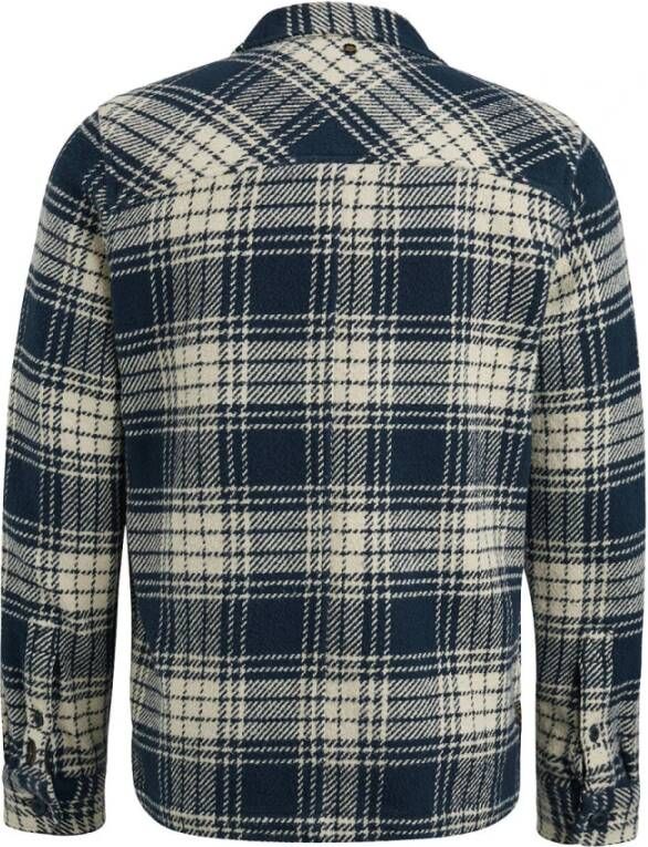 PME Legend Katoenen Twill Weave Overshirt Blauw Heren
