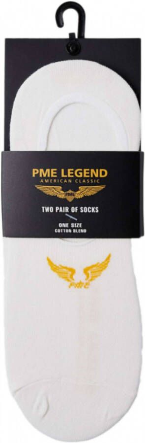 PME Legend Katoenmix Sokken 2-Pack Stijlvolle Footie Sneaker Sokken Wit Heren