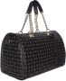 Pollini Logo Print PVC Schoudertas met leren afwerking en gouden ketting Black Dames - Thumbnail 2
