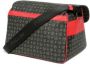 Pollini Grote Zwarte Messenger Schoudertas met Heritage Print en Rode Inzetstukken Zwart Dames - Thumbnail 3