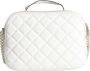 Pollini Witte Glanzende Schoudertas met Twee Klepzakken en Gouden Metalen Details White Dames - Thumbnail 2