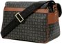 Pollini Grote Zwarte Messenger Schoudertas met Heritage Print en Bruine Inzetstukken Zwart Dames - Thumbnail 2