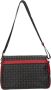 Pollini Grote Zwarte Messenger Schoudertas met Heritage Print en Rode Inzetstukken Zwart Dames - Thumbnail 2
