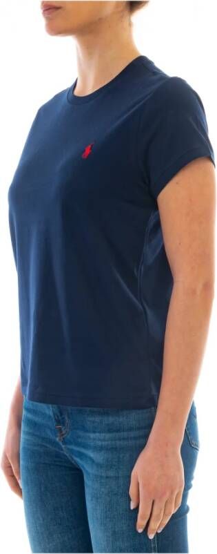 Polo Ralph Lauren Blauw Katoenen Jersey Dames T-shirt Blue Dames