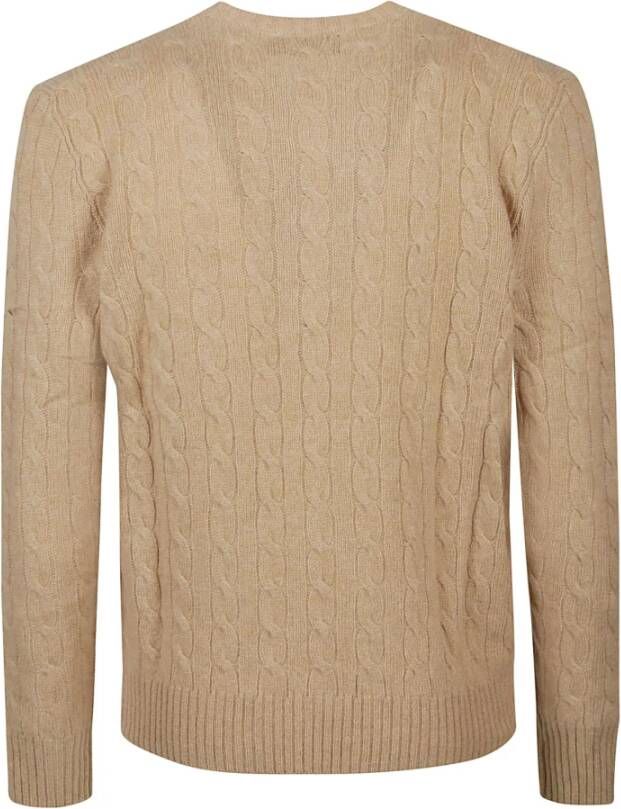 Polo Ralph Lauren Camel Melange Trui met Lange Mouwen Beige Heren