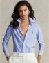 Polo Ralph Lauren Slim Fit Gestreept Oxford Polo Shirt Blue Dames - Thumbnail 3