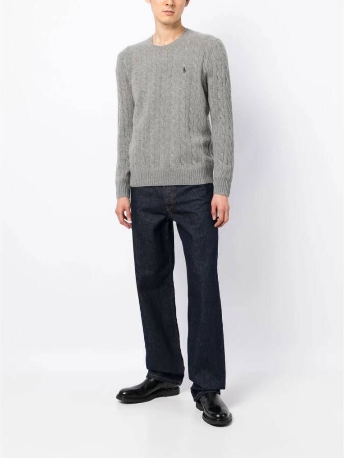 Polo Ralph Lauren Heren LS Kabel Gebreide Trui Gray Heren