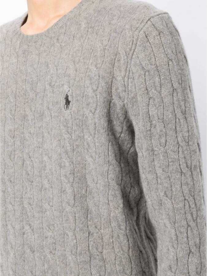 Polo Ralph Lauren Heren LS Kabel Gebreide Trui Gray Heren