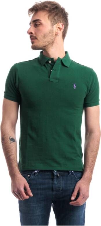 Polo Ralph Lauren Katoenen Piqué Polo Shirt Green Heren