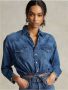 Polo Ralph Lauren Korte Western Overhemd van Katoen Blue Dames - Thumbnail 1