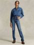 Polo Ralph Lauren Korte Western Overhemd van Katoen Blue Dames - Thumbnail 3
