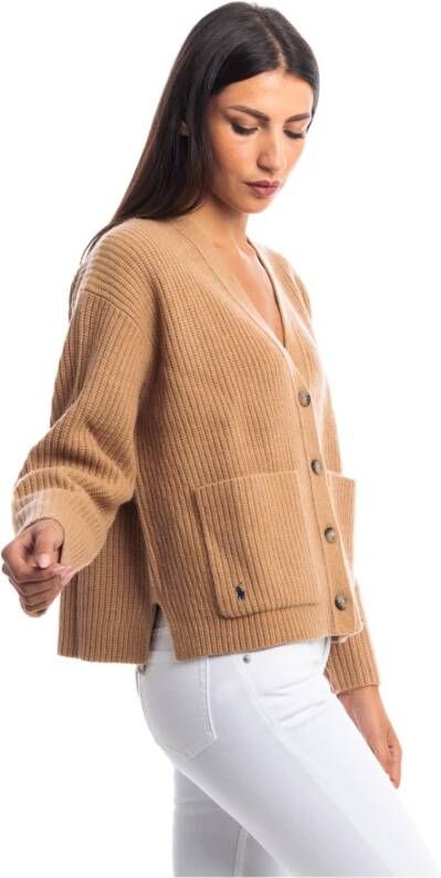 Polo Ralph Lauren Langemouw Cardigan Brown Dames