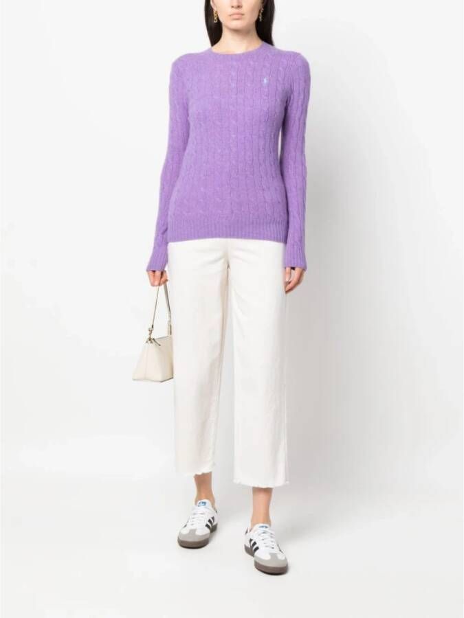 Polo Ralph Lauren Paarse Sweaters met Handtekening Pony Paars Dames
