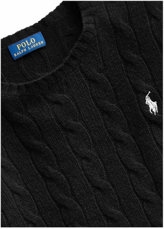 Polo Ralph Lauren Logo-Patch Round-Neck Knitwear Zwart Dames
