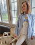 Polo Ralph Lauren Overhemdblouse met logostitching model 'Kendal' - Thumbnail 5
