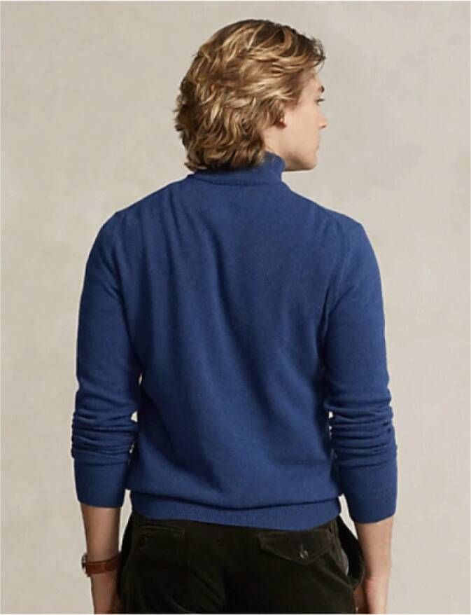 Polo Ralph Lauren Wollen Demi-Zip Sweater Blue Heren