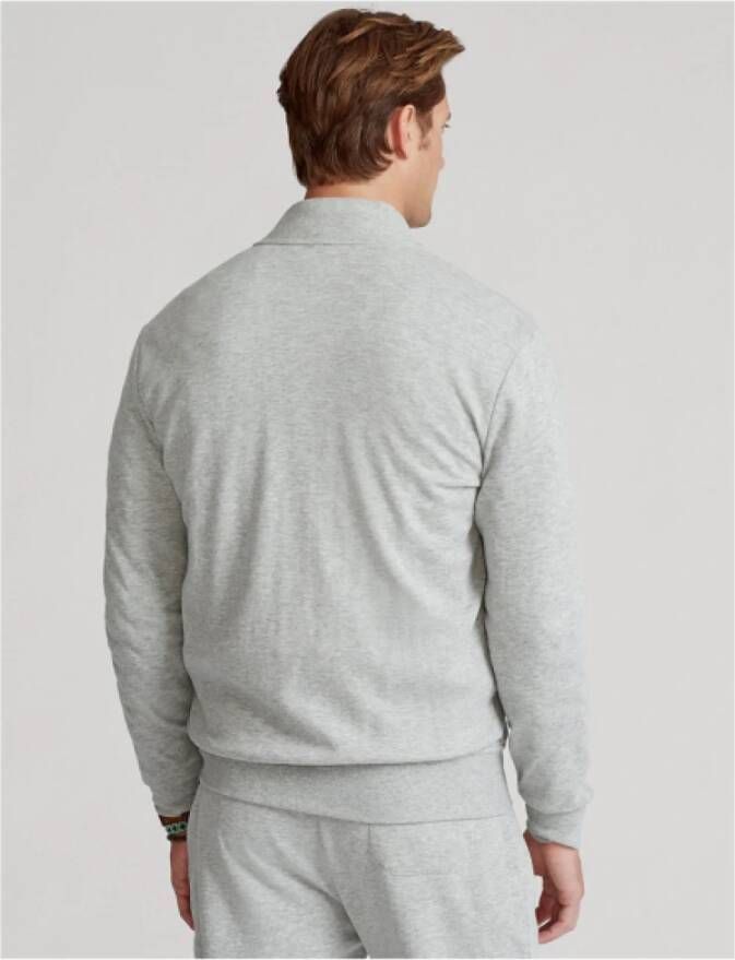 Polo Ralph Lauren Baseball-geïnspireerde zip-through sweatshirt Gray Heren