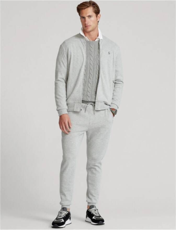 Polo Ralph Lauren Baseball-geïnspireerde zip-through sweatshirt Gray Heren