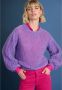 Pom Amsterdam Paarse Trui met Elastische Manchetten Purple Dames - Thumbnail 2