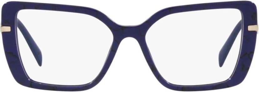 Prada Blauw Marmeren Brillenmontuur PR 03Zv Blauw Dames