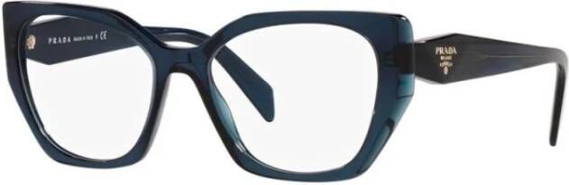 Prada Donkerblauwe sculpturale cat-eye bril Blauw Dames