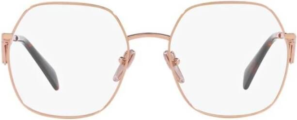 Prada Verhoog je stijl met oversized gouden brilmonturen Geel Dames