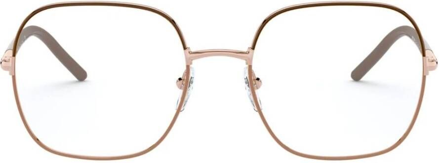 Prada Bruin Roségoud Metalen Brillenmontuur Roze Dames
