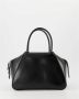 Prada Satchels Small Logo Handle Bag Leather in black - Thumbnail 6