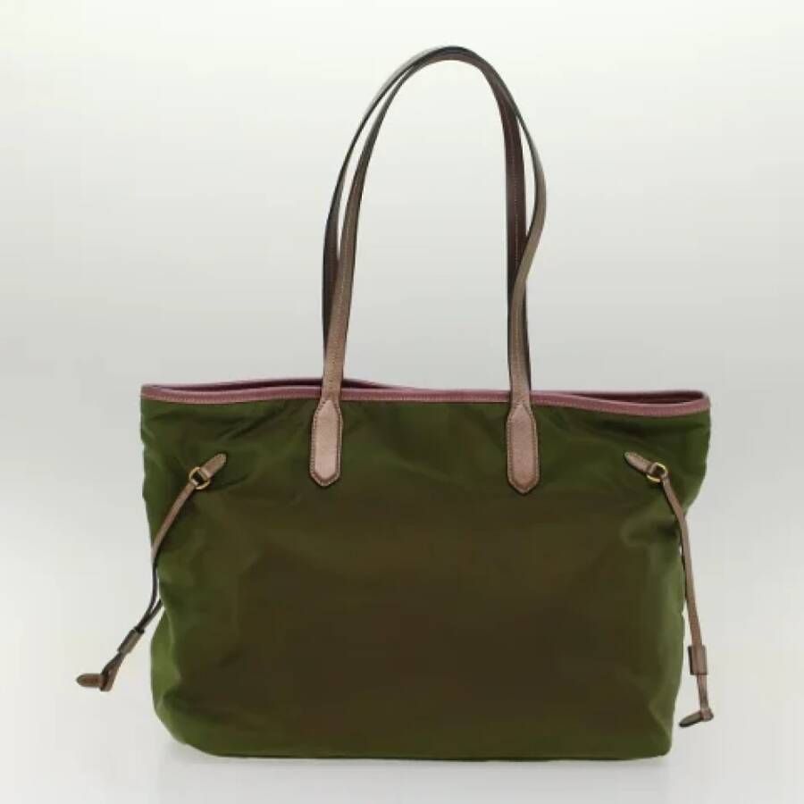 Prada Vintage Pre-owned Canvas totes Green Dames