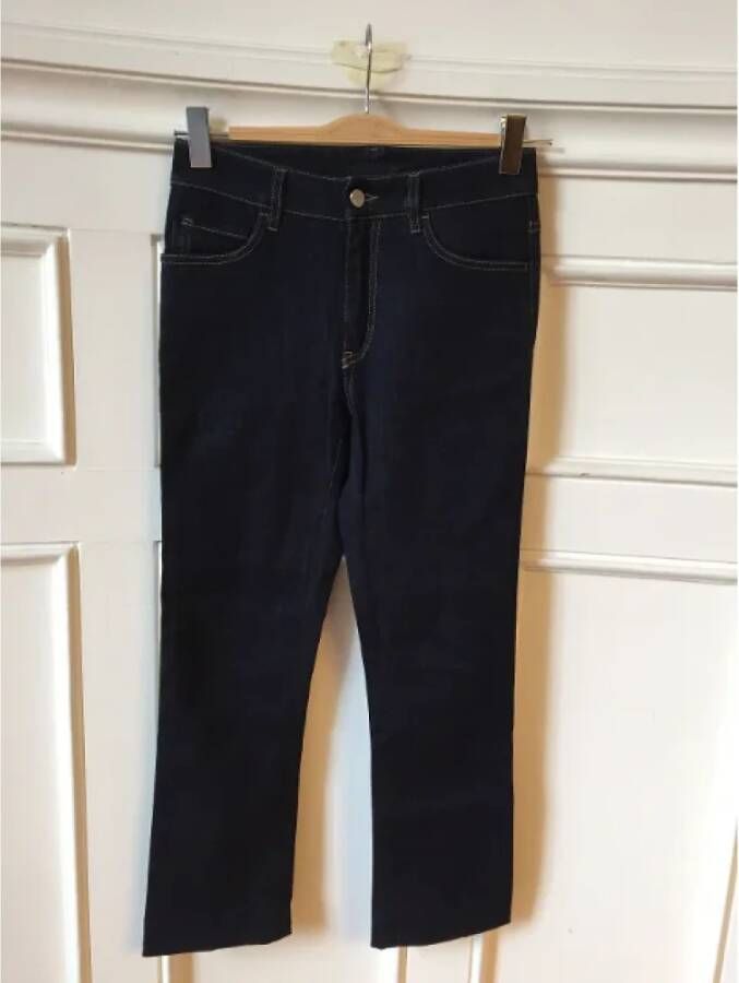 Prada Vintage Pre-owned Cotton jeans Blauw Dames