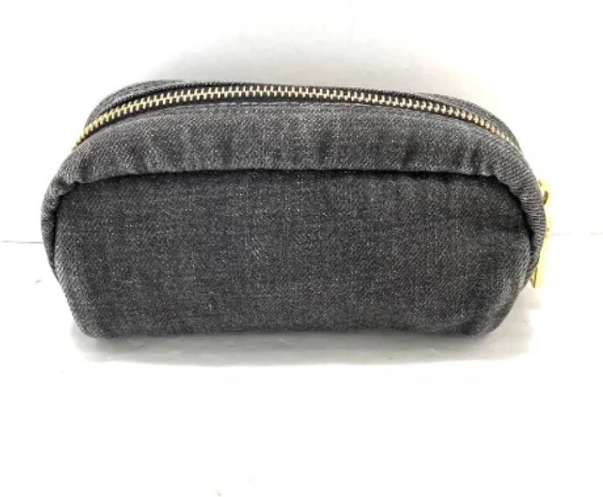 Prada Vintage Pre-owned Denim pouches Black Dames