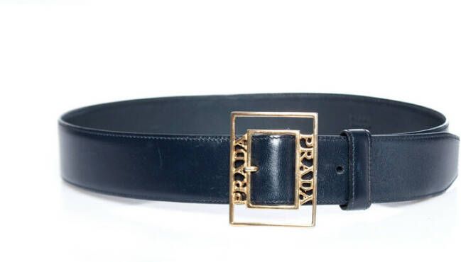 Prada Vintage Pre-owned leather belt Blauw Dames