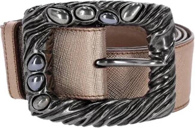 Prada Vintage Pre-owned Leather belts Geel Dames