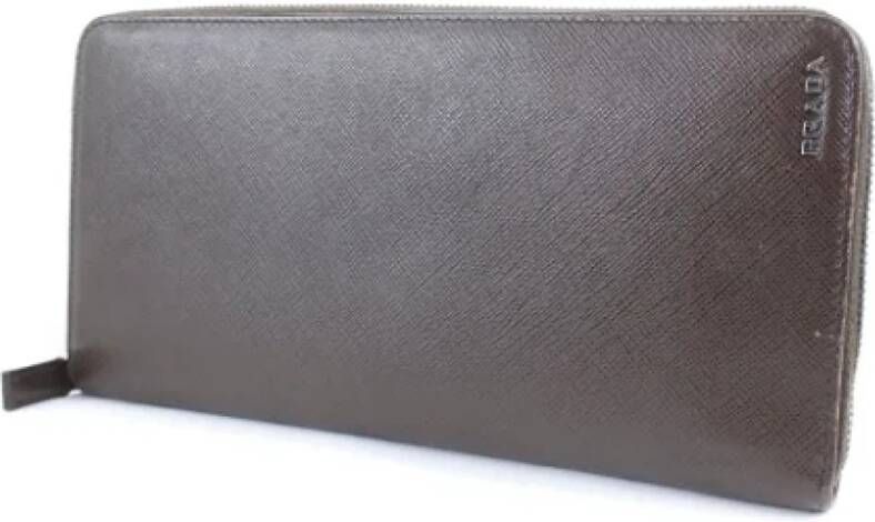 Prada Vintage Pre-owned Leather wallets Bruin Dames