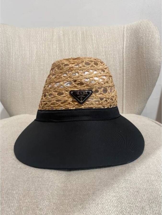 Prada Vintage Pre-owned Mesh hats Zwart Dames