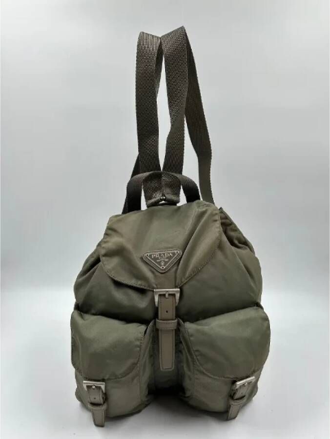 Prada Vintage Pre-owned Nylon backpacks Groen Dames