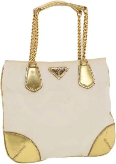 Prada Vintage Pre-owned Nylon prada-bags Wit Dames