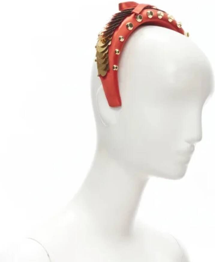 Prada Vintage Pre-owned Satin hair-accessories Red Dames