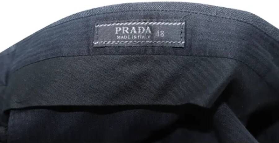 Prada Vintage Pre-owned Wool bottoms Grijs Heren