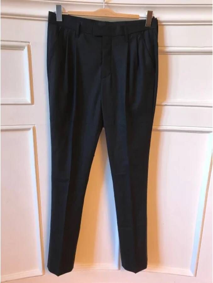 Prada Vintage Pre-owned Wool bottoms Zwart Dames
