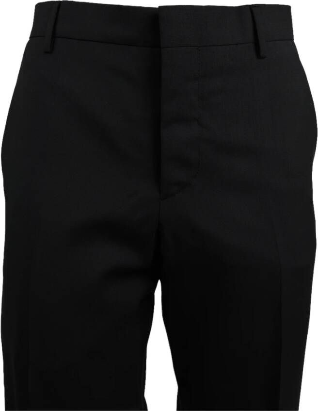 Prada Wollen Mohair Broek Zwart Heren